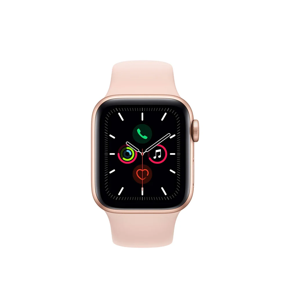 Apple Watch Series 5 (GPS + Cellular, 40MM) - Gold Aluminum Case with Pink Sport Band – Image 2