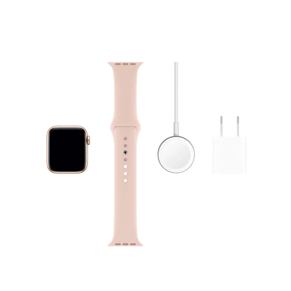 Apple Watch Series 5 (GPS + Cellular, 40MM) - Gold Aluminum Case with Pink Sport Band – Image 4