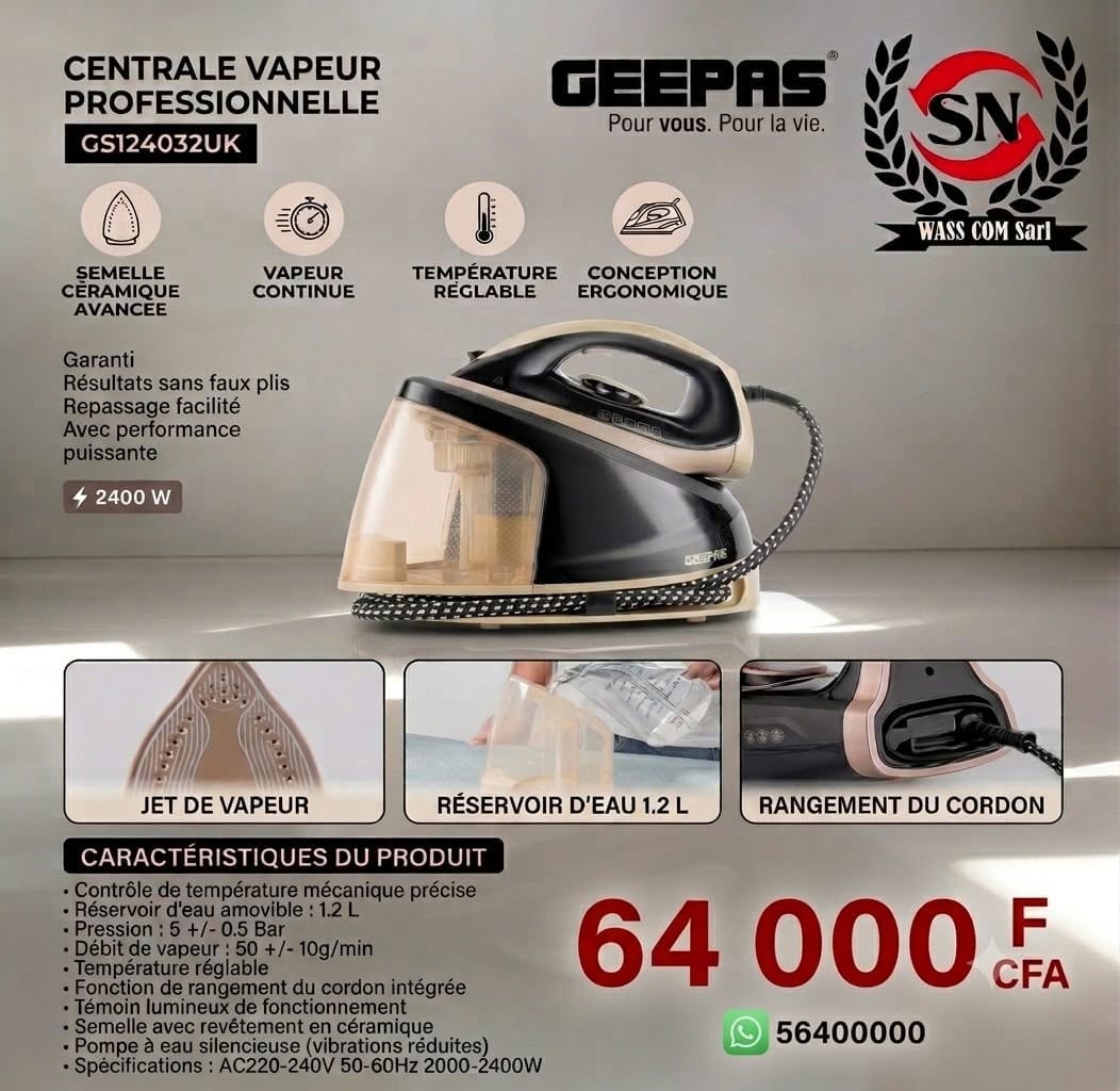 Centrale vapeur professionnelle Geepas GS124032UK