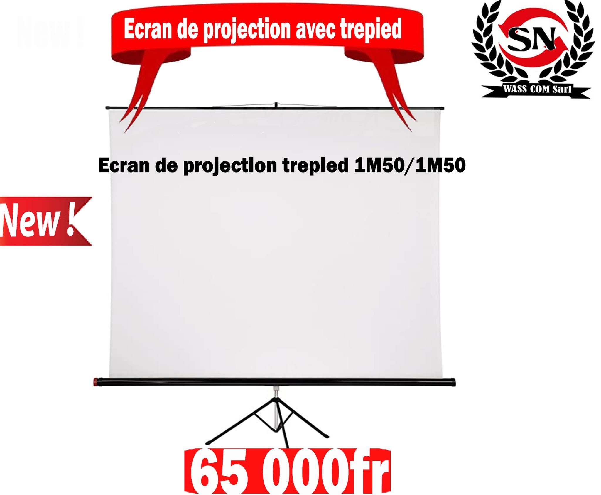 Écran de projection avec trépied – 1,50 m