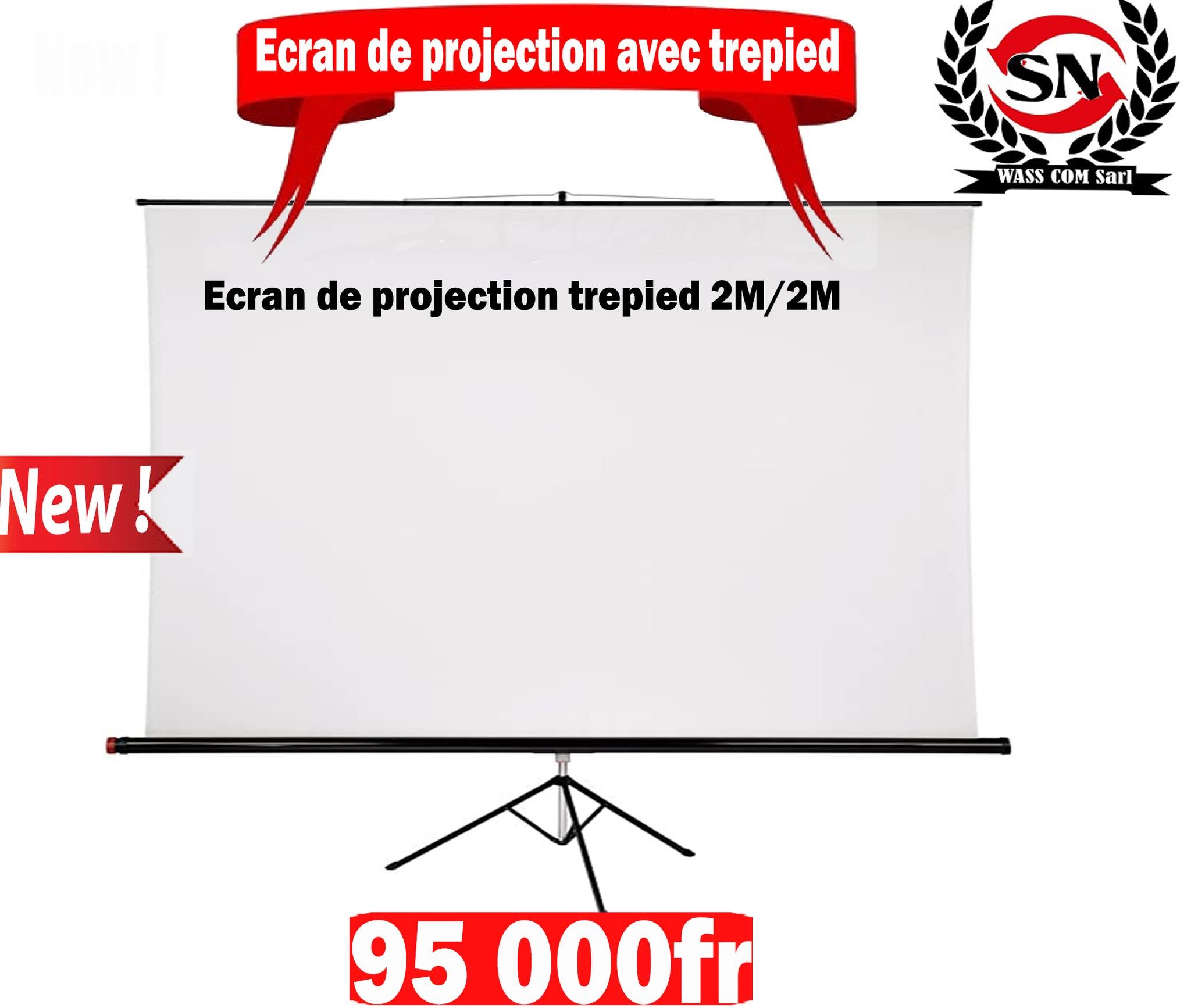 Écran de projection avec trépied – 2 m x 2 m